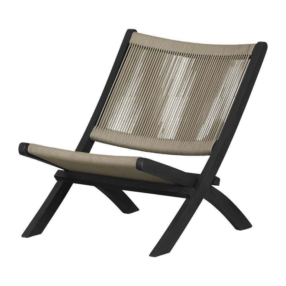 Boho Aesthetic Agave Lounge Chair, Beige and Black | Biophilic Design Airbnb Decor Furniture 