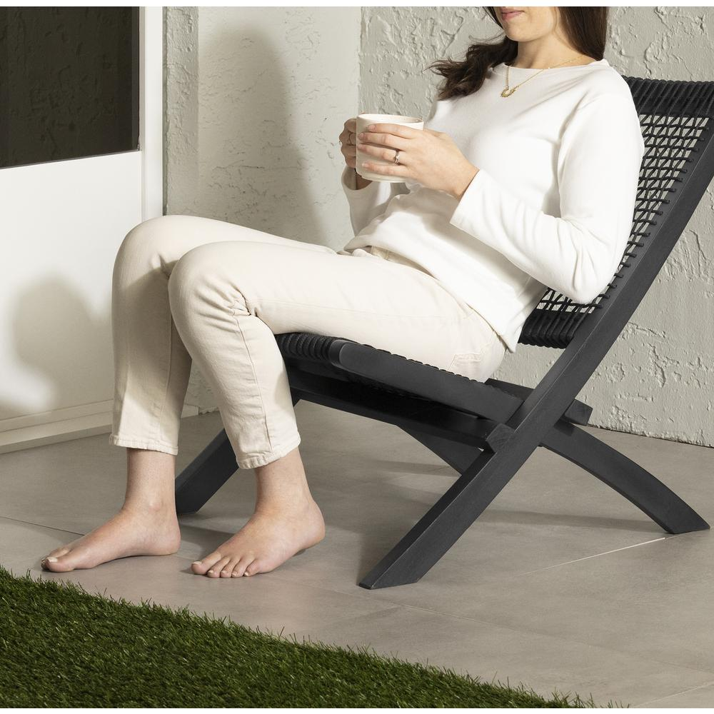 Boho Aesthetic Agave Lounge Chair, Black | Biophilic Design Airbnb Decor Furniture 