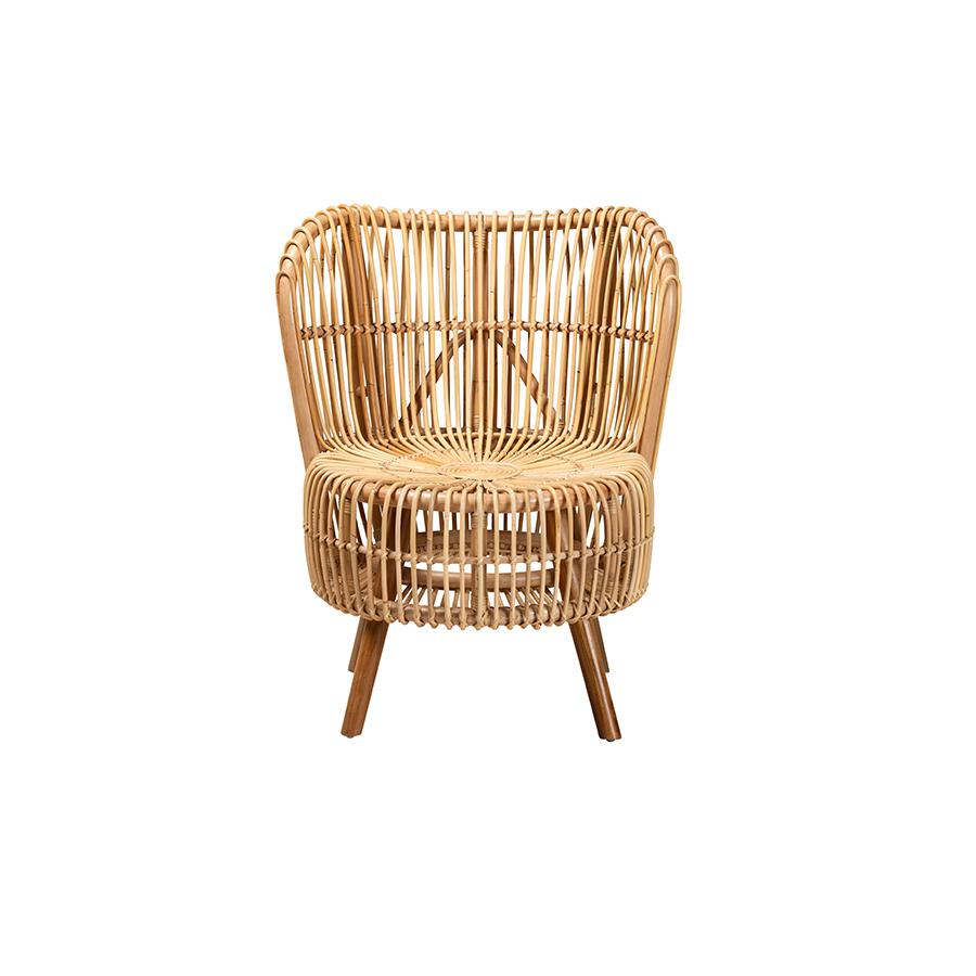 Boho Aesthetic Azrou  | Modern Bohemian Natural Rattan Wide Seat Lounge Chair | Biophilic Design Airbnb Decor Furniture 