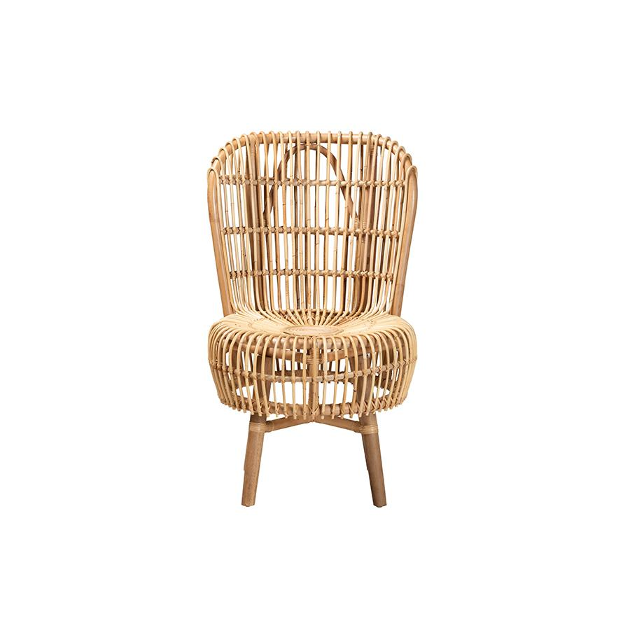 Boho Aesthetic bali & pari Nagoya Modern Bohemian Natural Rattan Tall Lounge Chair | Biophilic Design Airbnb Decor Furniture 