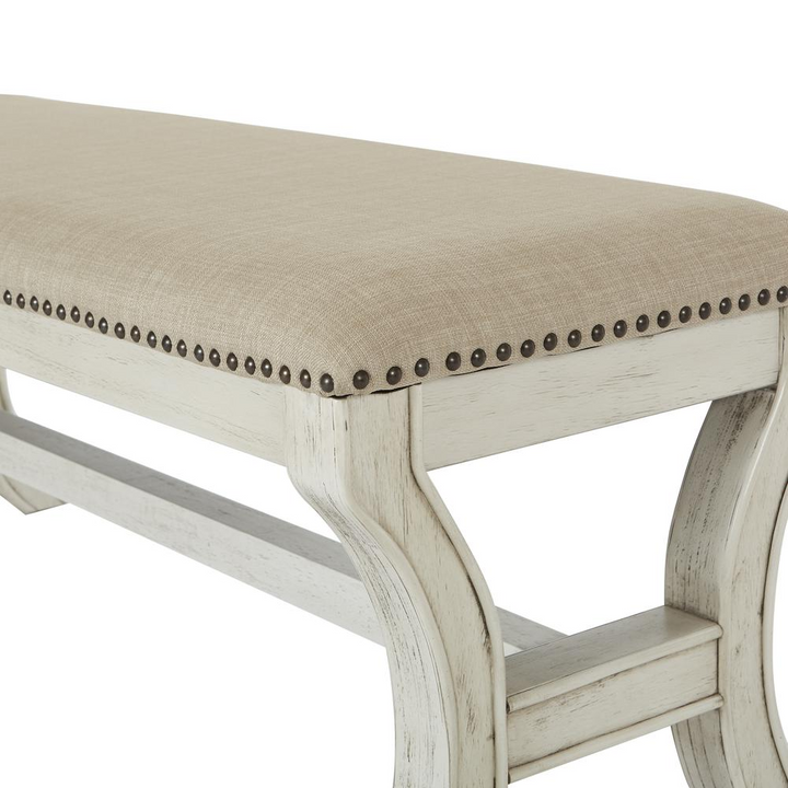 Boho Aesthetic Monaco 48" Upholstered Bench | Biophilic Design Airbnb Decor Furniture 