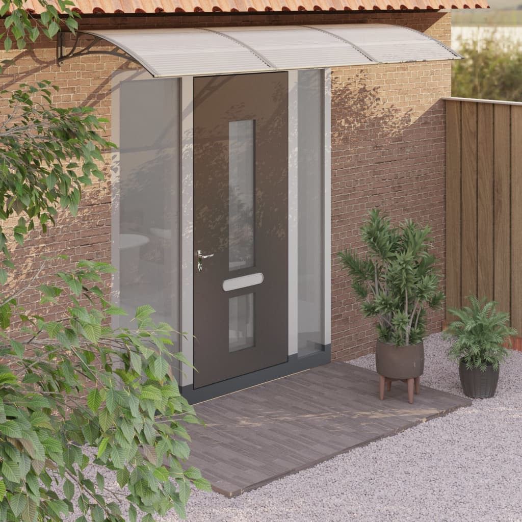 Boho Aesthetic vidaXL Door Canopy Gray 118.1"x39.4" Polycarbonate | Biophilic Design Airbnb Decor Furniture 