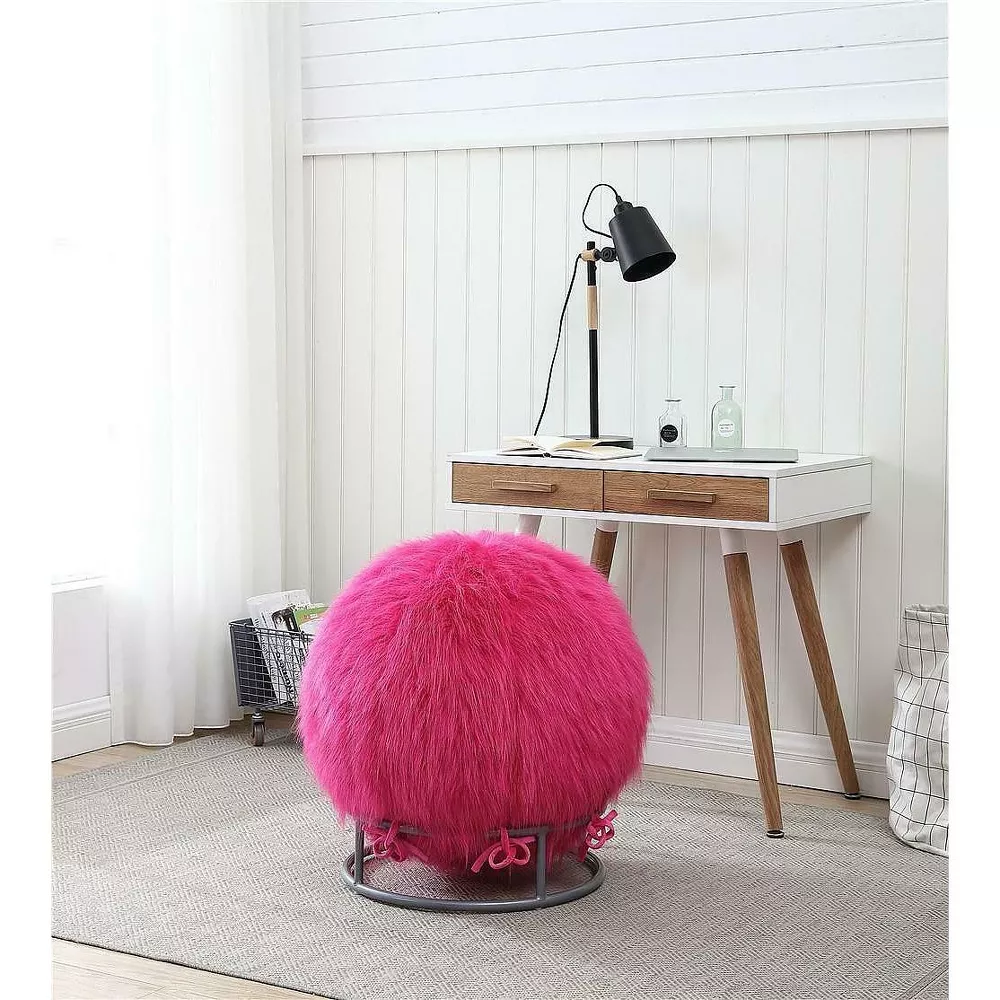 Boho Aesthetic Posture Fuzzy Exercise Yoga Ball Chair Set | Biophilic Design Airbnb Decor Furniture 