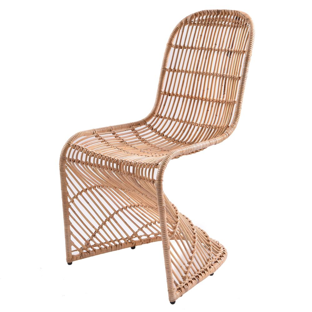 Boho Aesthetic Groovy Rattan Chair, (Set of 2) | Biophilic Design Airbnb Decor Furniture 