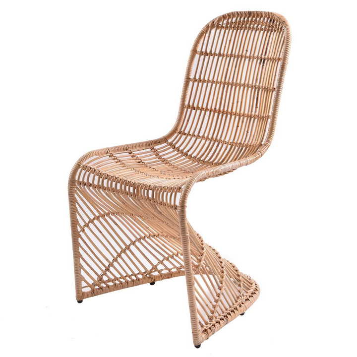 Boho Aesthetic Groovy Rattan Chair, (Set of 2) | Biophilic Design Airbnb Decor Furniture 