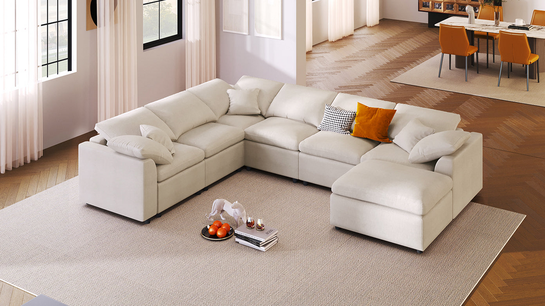 The Amalfi Grande 7-Piece Mediterranean Sofa - Mediterranean Tuscan Contemporary Home Decor Furniture