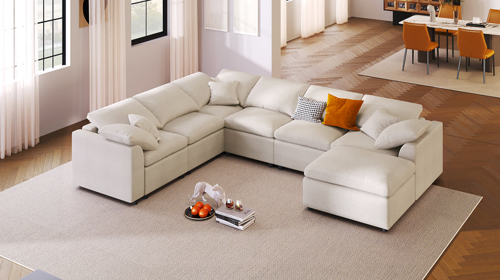 The Amalfi Grande 7-Piece Mediterranean Sofa - Mediterranean Tuscan Contemporary Home Decor Furniture