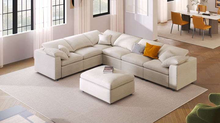 The Amalfi Grande 7-Piece Mediterranean Sofa - Mediterranean Tuscan Contemporary Home Decor Furniture