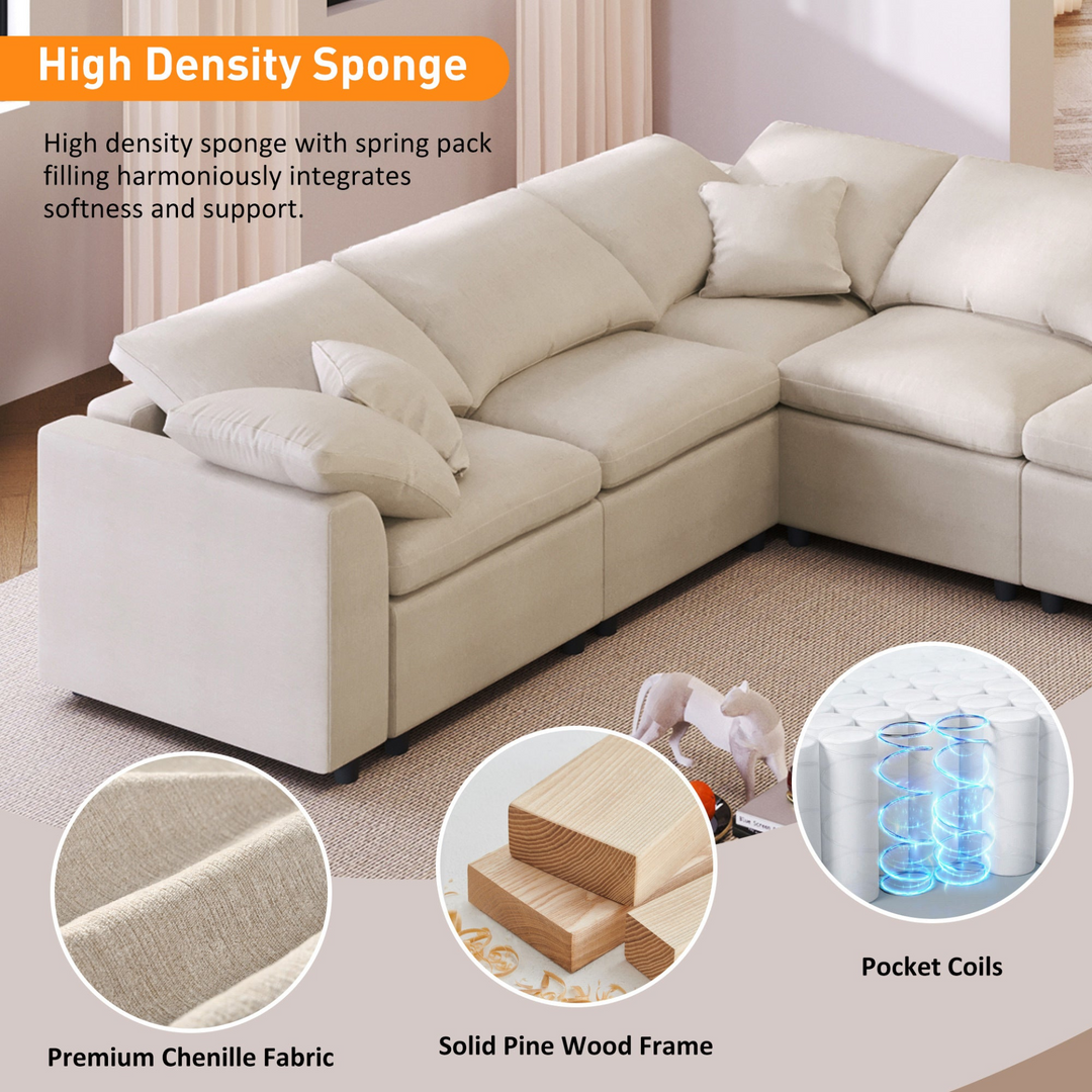 The Amalfi Grande 7-Piece Mediterranean Sofa - Mediterranean Tuscan Contemporary Home Decor Furniture