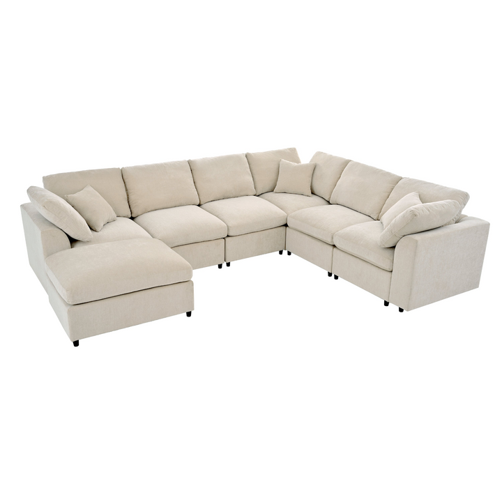 The Amalfi Grande 7-Piece Mediterranean Sofa - Mediterranean Tuscan Contemporary Home Decor Furniture