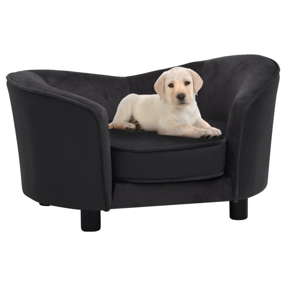Boho Aesthetic vidaXL Dog Sofa Black 27.2"x19.3"x15.7" Plush and Faux Leather | Biophilic Design Airbnb Decor Furniture 