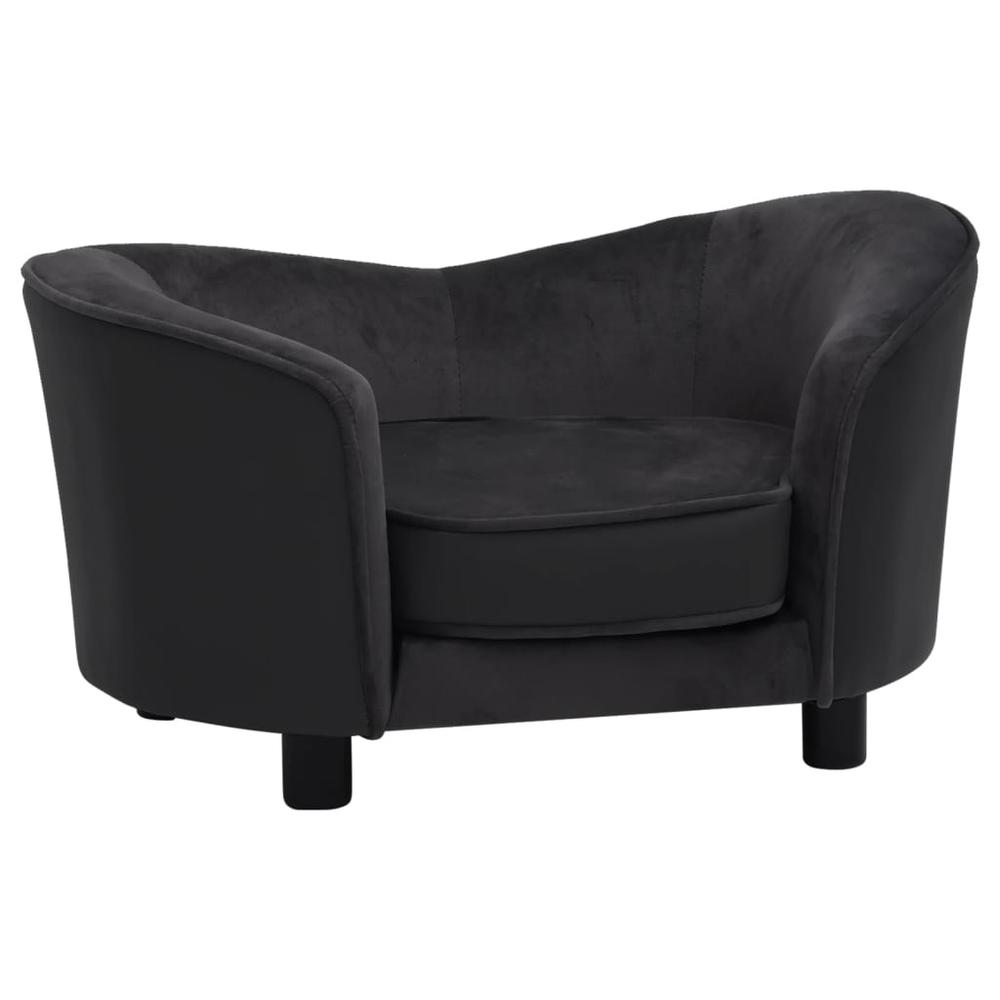 Boho Aesthetic vidaXL Dog Sofa Black 27.2"x19.3"x15.7" Plush and Faux Leather | Biophilic Design Airbnb Decor Furniture 