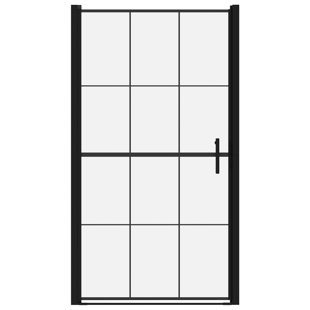 Boho Aesthetic vidaXL Shower Door Tempered Glass 39.4"x70.1" Black | Biophilic Design Airbnb Decor Furniture 
