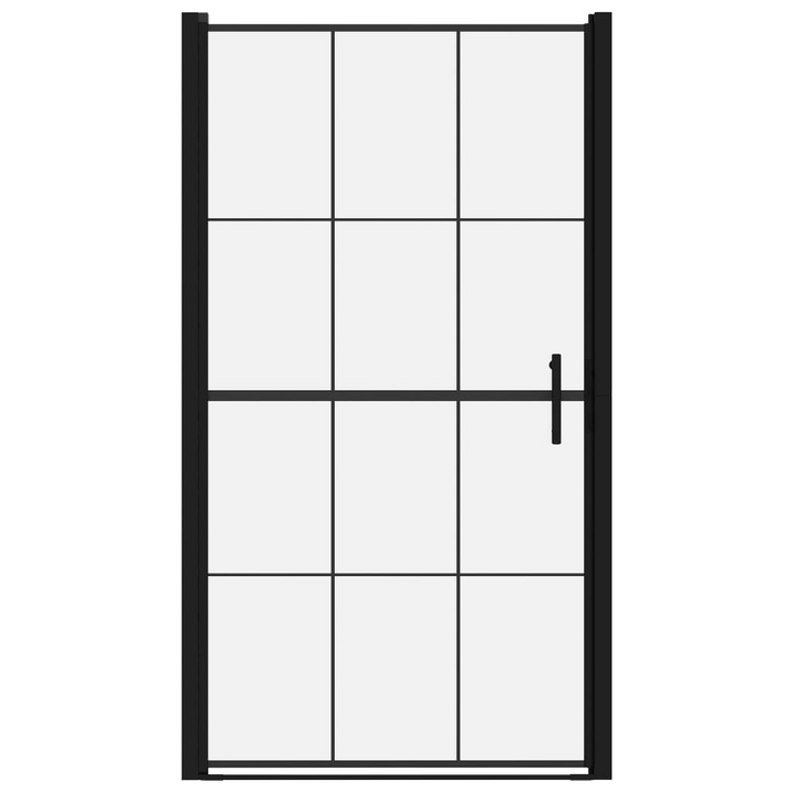 Boho Aesthetic vidaXL Shower Door Tempered Glass 39.4"x70.1" Black | Biophilic Design Airbnb Decor Furniture 