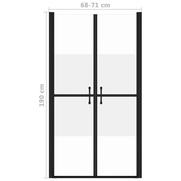 Boho Aesthetic vidaXL Shower Door Half Frosted ESG (26.8"-28")x74.8" | Biophilic Design Airbnb Decor Furniture 