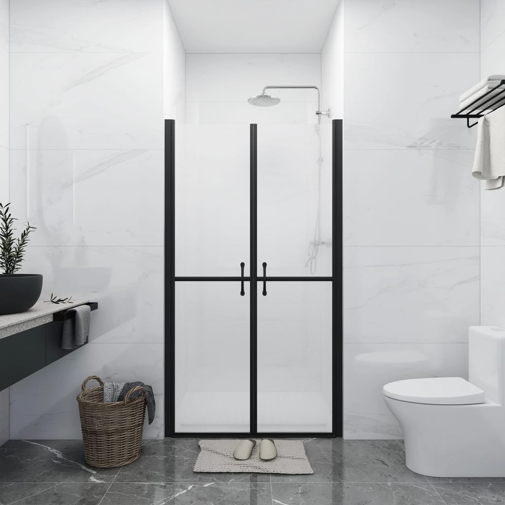Boho Aesthetic vidaXL Shower Door Frosted ESG (30.7"-31.9")x74.8" | Biophilic Design Airbnb Decor Furniture 