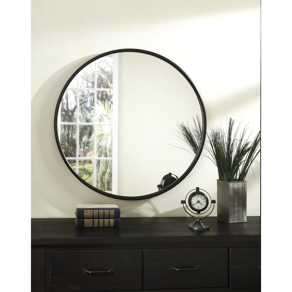 Boho Aesthetic Martin Svensson Home Oil Rubbed Bronze Framed Round Wall Mirror | Biophilic Design Airbnb Decor Furniture 