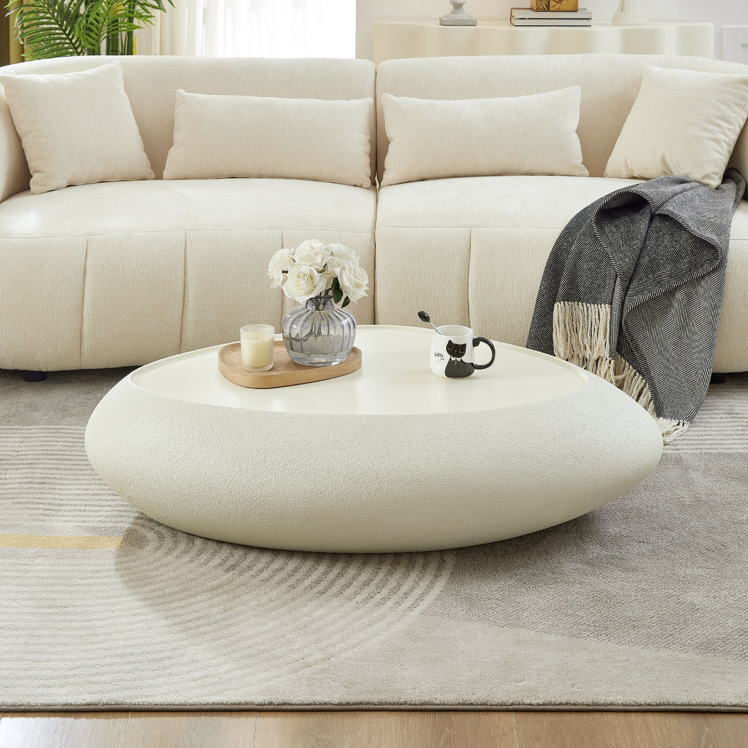Buy farmhouse furniture Opaline Stone Coffee Table | Modern Minimalist Oval Fiberglass | Farmhouse Living Room - Modern Cottage Farmhouse Furniture