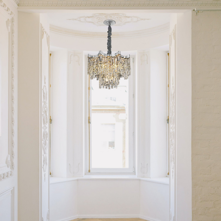 Boho Aesthetic Hanging Crystal Chandelier Living Room Lighting Luxury | Biophilic Design Airbnb Decor Furniture 