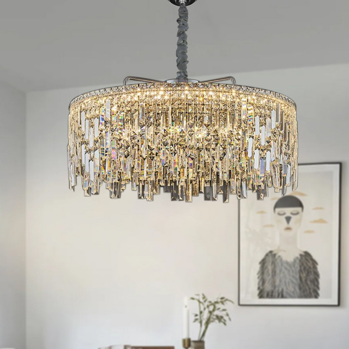 Boho Aesthetic Modern Crystal Water Drop Hanging Suspension Chandelier | Biophilic Design Airbnb Decor Furniture 