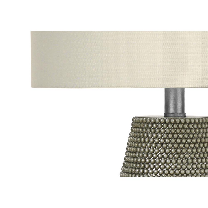 Boho Aesthetic Contemporary Modern  Table Lamp, Grey Resin, Ivory / Cream Shade, Contemporary | Biophilic Design Airbnb Decor Furniture 