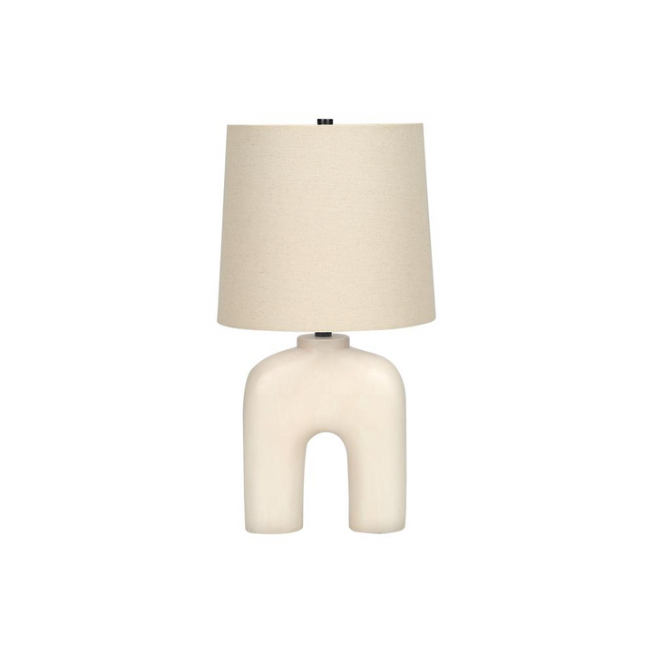 Boho Aesthetic Lighting, 25"H, Table Lamp, Cream Resin, Beige Shade, Modern | Biophilic Design Airbnb Decor Furniture 
