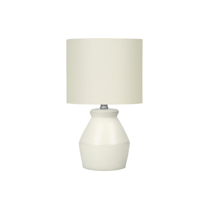 Boho Aesthetic Lighting, 17"H, Table Lamp, Cream Ceramic, Ivory / Cream Shade, Modern | Biophilic Design Airbnb Decor Furniture 