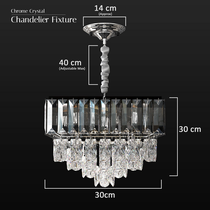 Boho Aesthetic Clear Crystal Glass Rectangular Layer Chandelier Light Fixture | Biophilic Design Airbnb Decor Furniture 