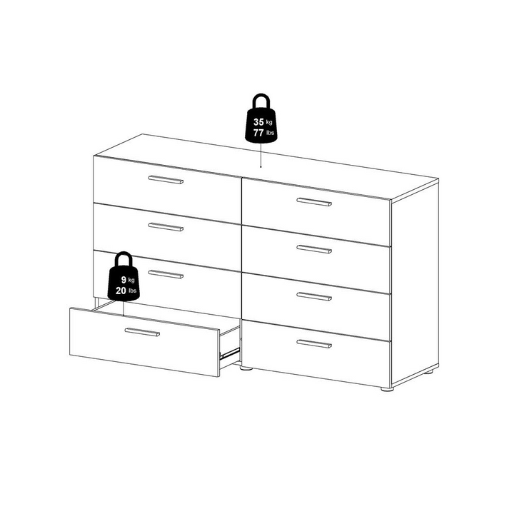 Boho Aesthetic Austin 8 Drawer Double Dresser, Truffle | Biophilic Design Airbnb Decor Furniture 