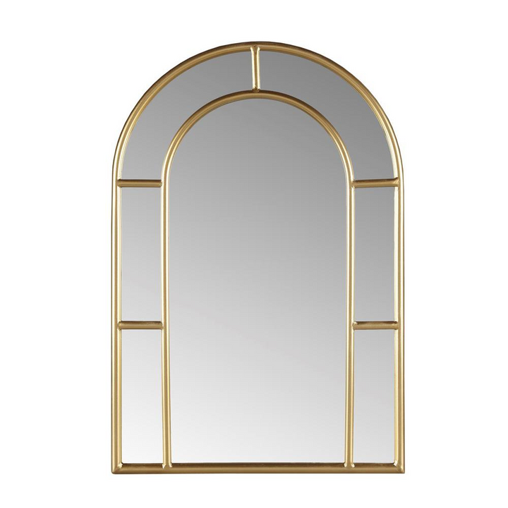 Boho Aesthetic Gold Arched Wall Mirror | Biophilic Design Airbnb Decor Furniture 