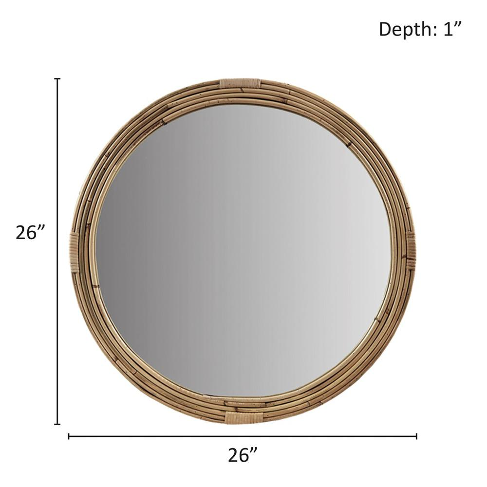 Buy farmhouse furniture Natural Rattan Round Wall Mirror - Modern Cottage Farmhouse Furniture