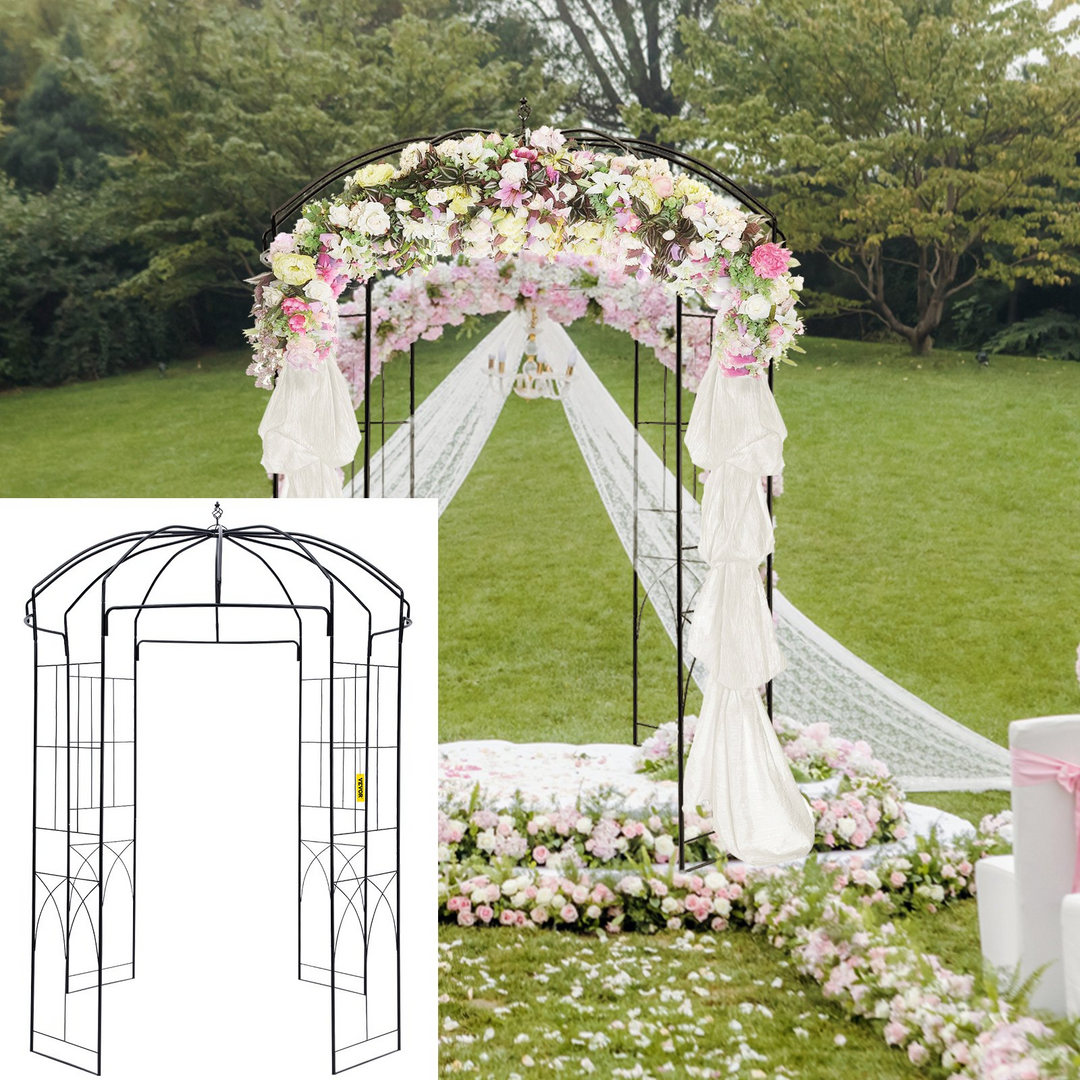 Boho Aesthetic Black Wedding Arch Trellis for Climbing Vines in Outdoor Garden, Lawn, Backyard, Patio | Biophilic Design Airbnb Decor Furniture 