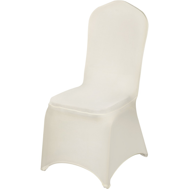 Boho Aesthetic VEVOR 100 PCS Ivory Chair Covers Polyester Spandex Chair Cover Stretch Slipcovers for Wedding Party Dining Banquet Chair Flat-Front Covers | Biophilic Design Airbnb Decor Furniture 