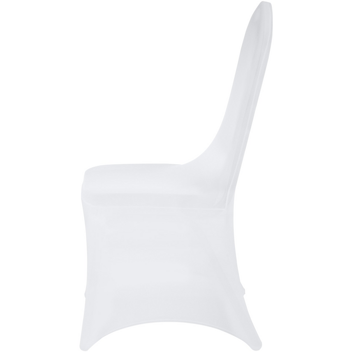 Boho Aesthetic VEVOR 150 Pcs White Chair Covers Polyester Spandex Chair Cover Stretch Slipcovers for Wedding Party Dining Banquet Flat-Front Chair Cover | Biophilic Design Airbnb Decor Furniture 