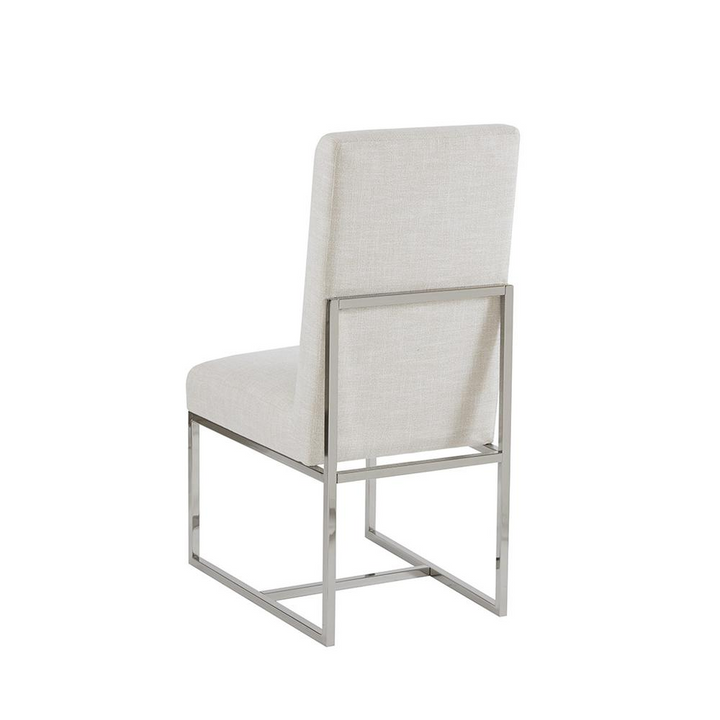 Boho Aesthetic White & Beige Upholstered Modern Dining Chair (set of 2) | Biophilic Design Airbnb Decor Furniture 