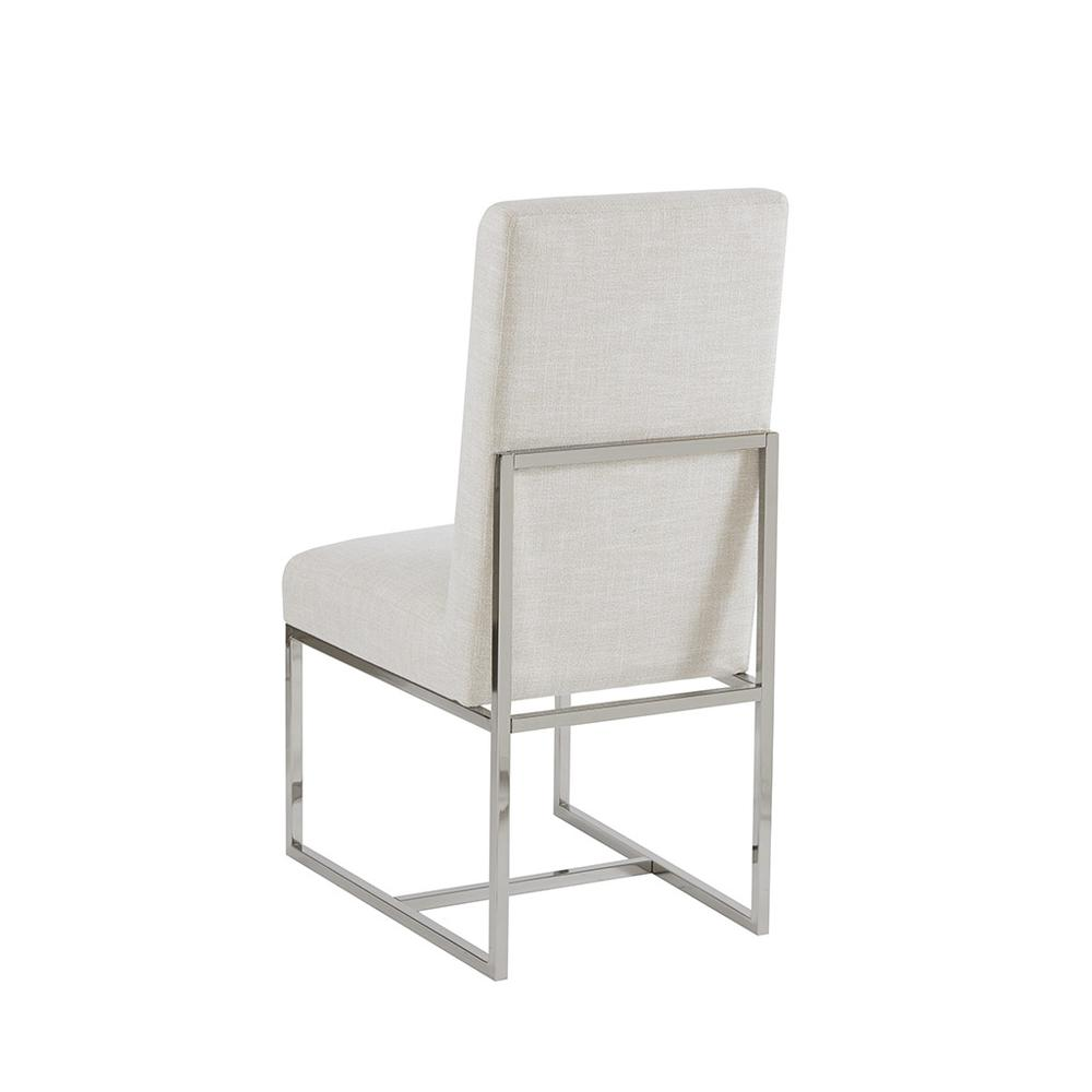 Boho Aesthetic White & Beige Upholstered Modern Dining Chair (set of 2) | Biophilic Design Airbnb Decor Furniture 