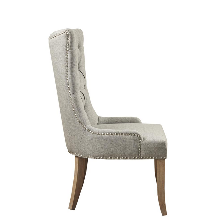 Boho Aesthetic Modern Light Grey Luxury Accent Chair | Biophilic Design Airbnb Decor Furniture 