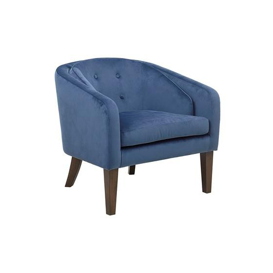Boho Aesthetic The Aurillac | Mid-Century Blue Luxury Accent chair | Biophilic Design Airbnb Decor Furniture 
