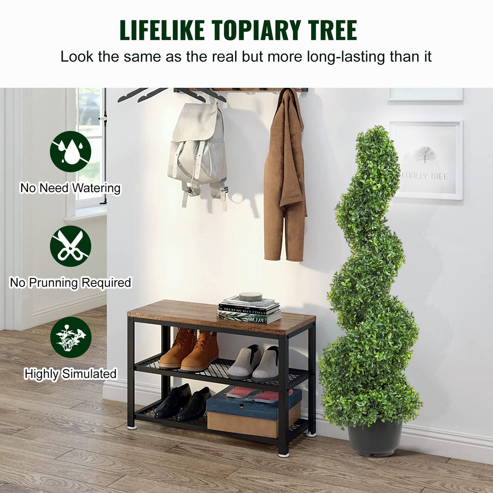 Boho Aesthetic VEVOR 2 pcs. Artificial Boxwood Biophilic design decor Tower Topiary Spiral Artificial Plant high Decorative Replacement Leaves | Biophilic Design Airbnb Decor Furniture 