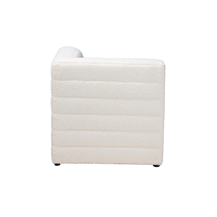 Boho Aesthetic Maya Modern White Boucle Fabric 5-Piece Modular Sectional Sofa | Biophilic Design Airbnb Decor Furniture 
