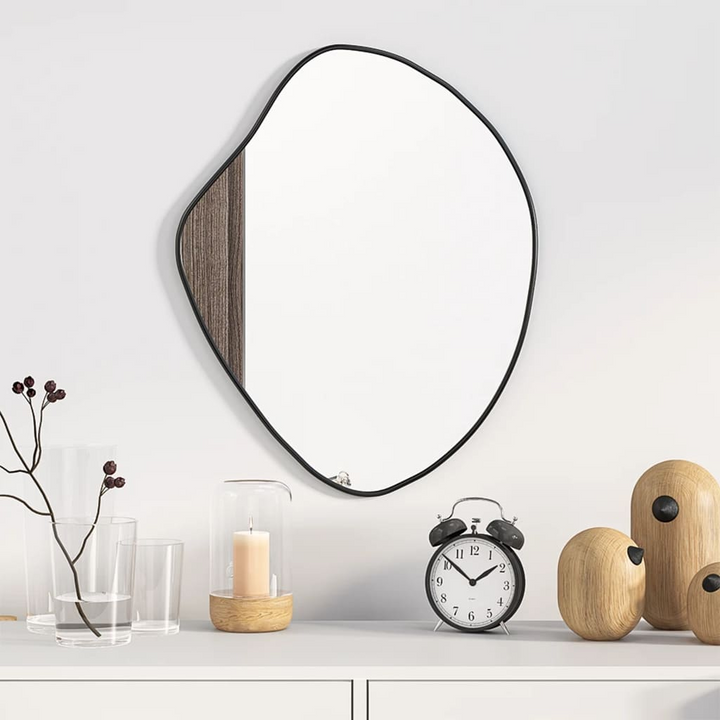 Boho Aesthetic vidaXL Wall Mirror Black 19.7"x15.7" | Biophilic Design Airbnb Decor Furniture 