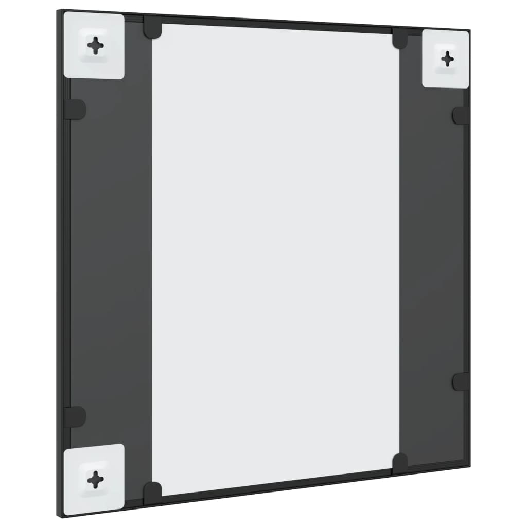 Boho Aesthetic Minimalist Black Framed Square Iron Wall Accent Mirror | Biophilic Design Airbnb Decor Furniture 