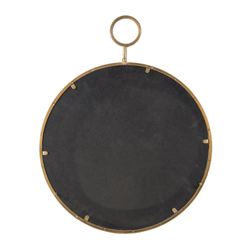 Boho Aesthetic 22" x 28" Circle Wall Mirror with Gold Iron Frame, Accent Mirror for Living Room, Entryway, Office | Biophilic Design Airbnb Decor Furniture 