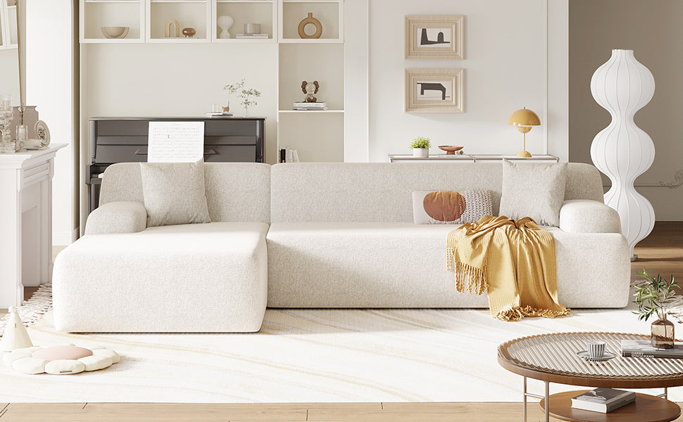 Boho Aesthetic De La Loire | Modern Large Italian L-Shape Modular Sectional Sofa for Living Room | Biophilic Design Airbnb Decor Furniture 