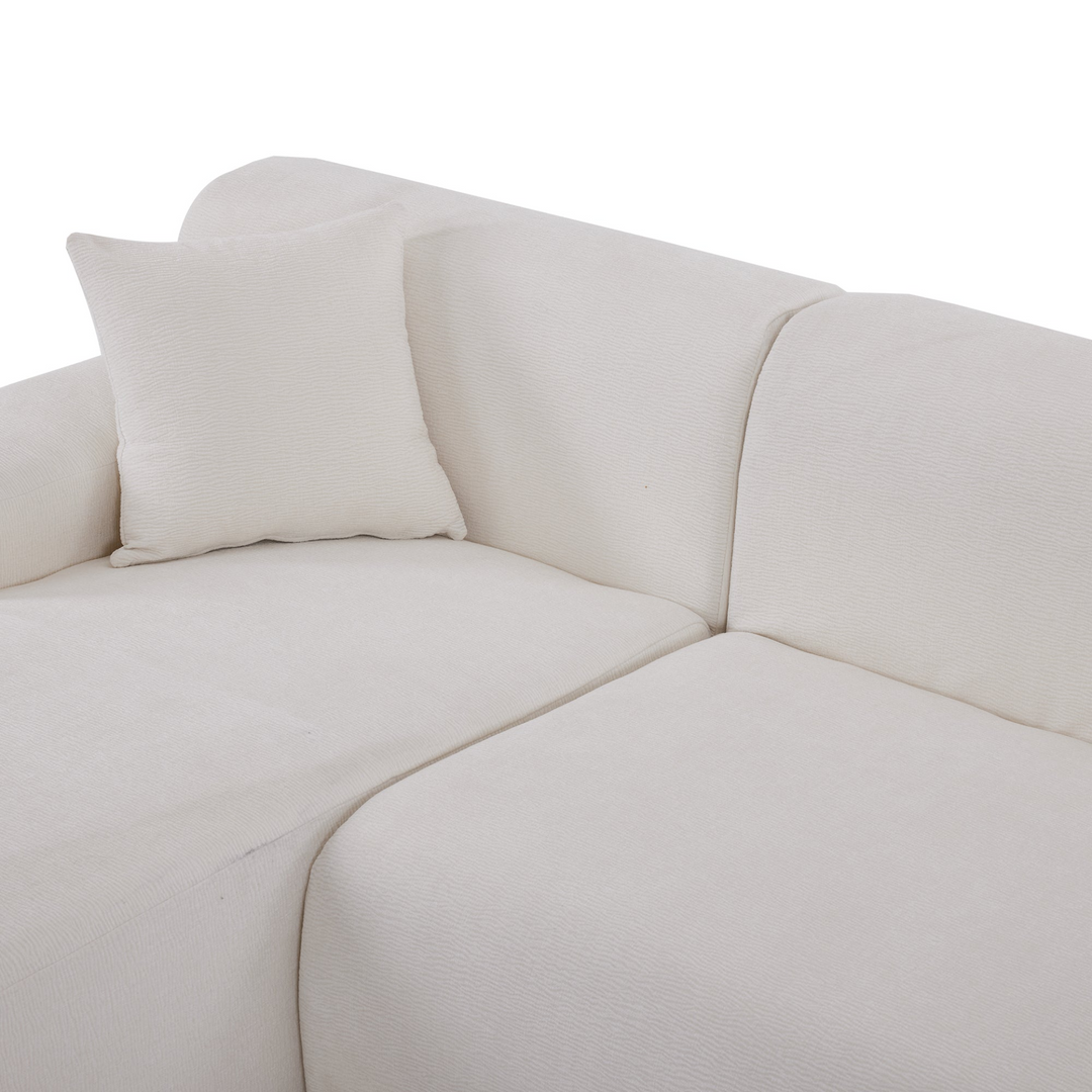 Boho Aesthetic De La Loire | Modern Large Italian L-Shape Modular Sectional Sofa for Living Room | Biophilic Design Airbnb Decor Furniture 