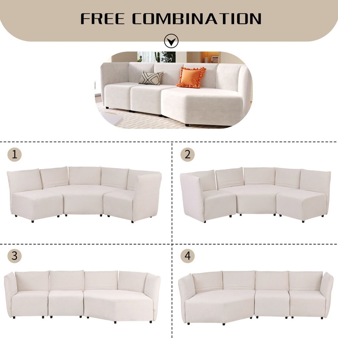 Boho Aesthetic La Toulon | Modern Italian Sofa Set with Upholstery Adjustable Back with Free Combination | Biophilic Design Airbnb Decor Furniture 