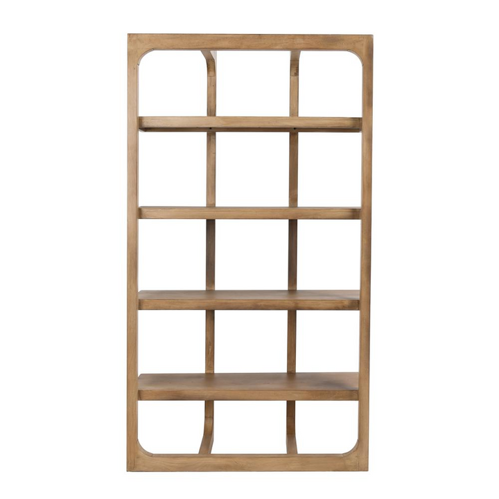 Boho Aesthetic Gordon 86"  Acacia Wood Bookcase | Biophilic Design Airbnb Decor Furniture 