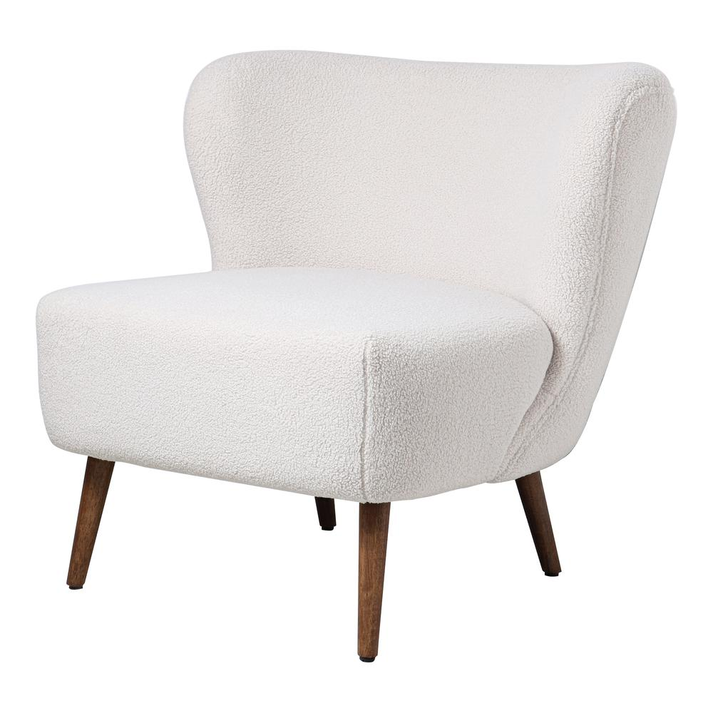 Boho Aesthetic Modern Luxury Accent Chair Vegan Shearling Cream | Biophilic Design Airbnb Decor Furniture 