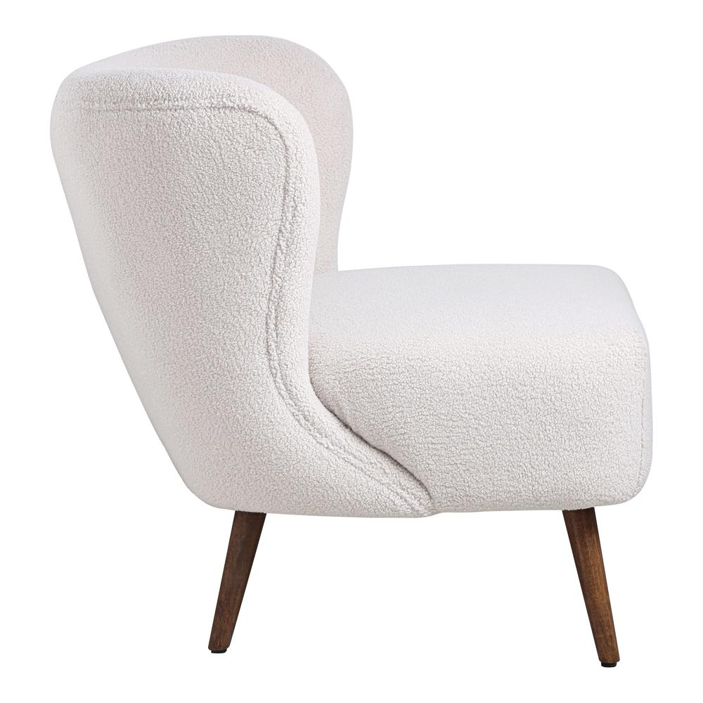 Boho Aesthetic Modern Luxury Accent Chair Vegan Shearling Cream | Biophilic Design Airbnb Decor Furniture 