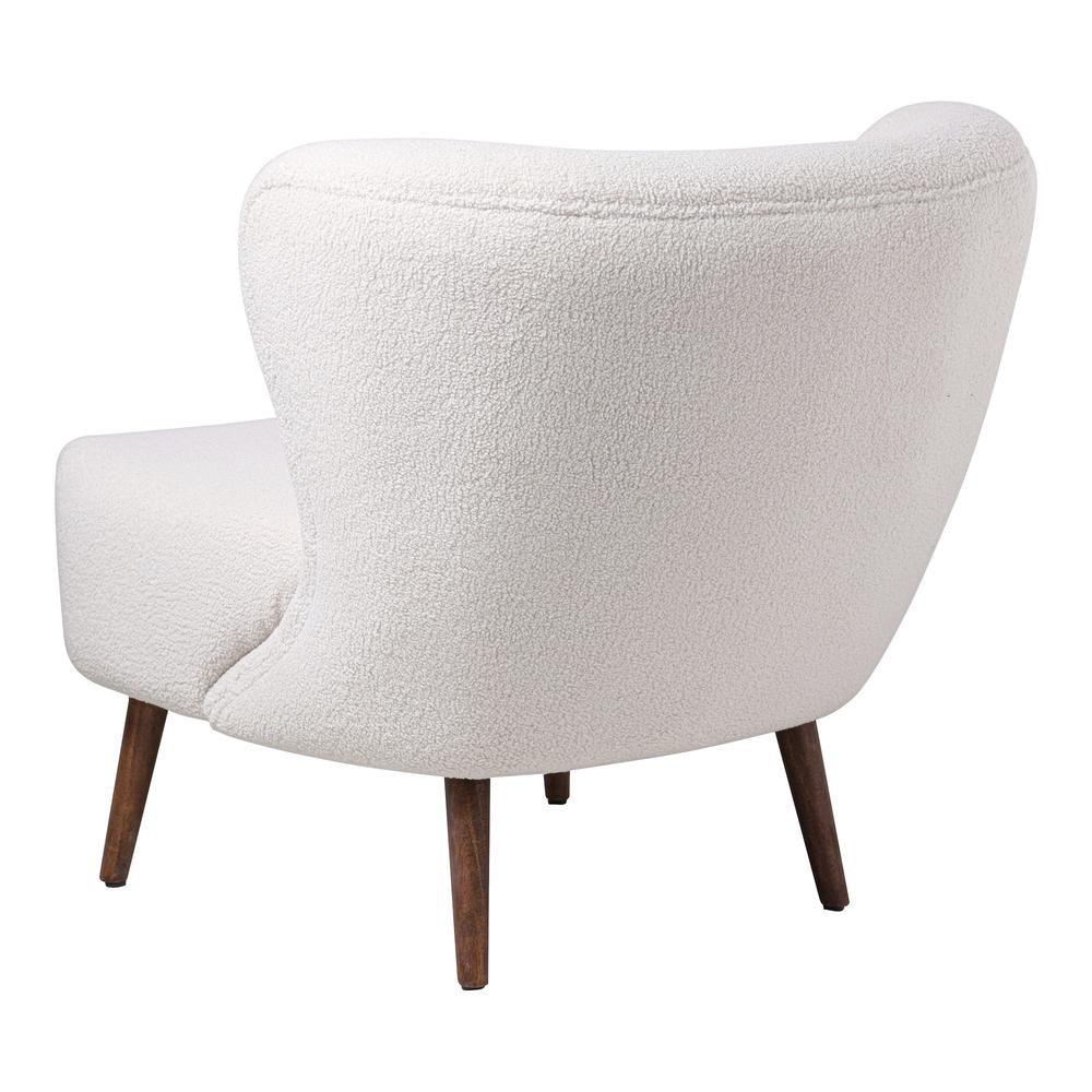 Boho Aesthetic Modern Luxury Accent Chair Vegan Shearling Cream | Biophilic Design Airbnb Decor Furniture 